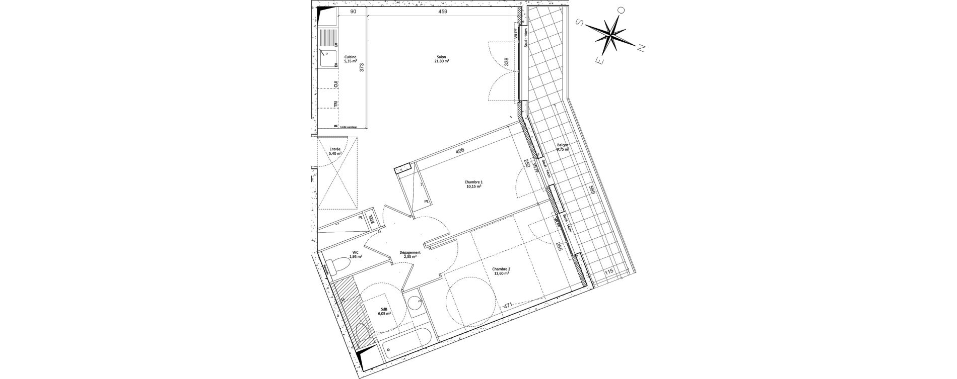 Appartement T3 de 65,65 m2 &agrave; Colombes Plateau - gr&egrave;ves - bord de seine