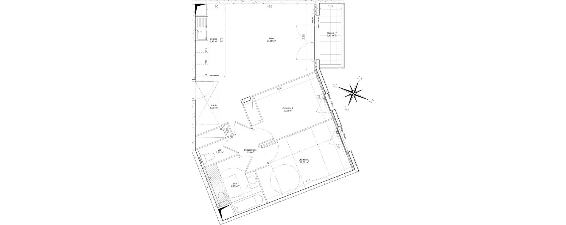 Appartement T3 de 65,60 m2 &agrave; Colombes Plateau - gr&egrave;ves - bord de seine
