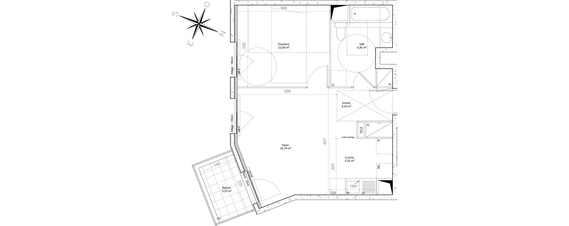 Appartement T2 de 44,50 m2 &agrave; Colombes Plateau - gr&egrave;ves - bord de seine