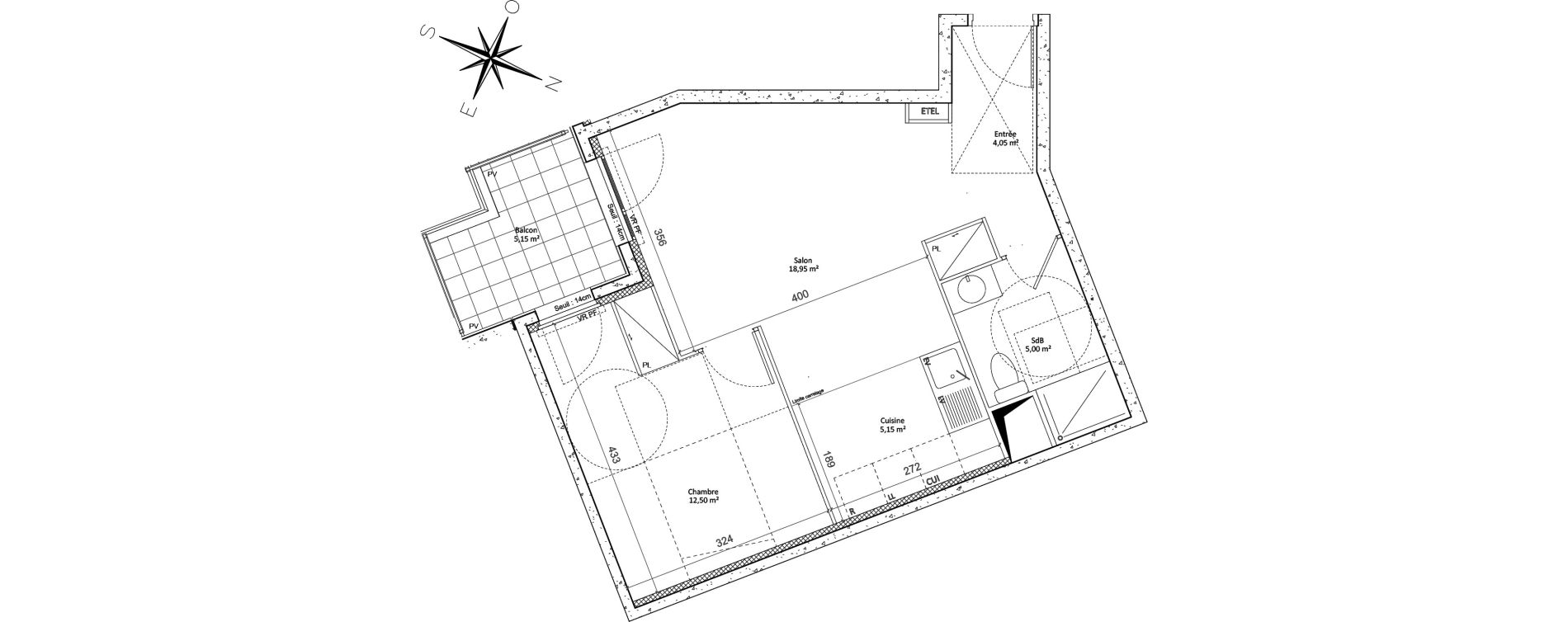 Appartement T2 de 45,65 m2 &agrave; Colombes Plateau - gr&egrave;ves - bord de seine