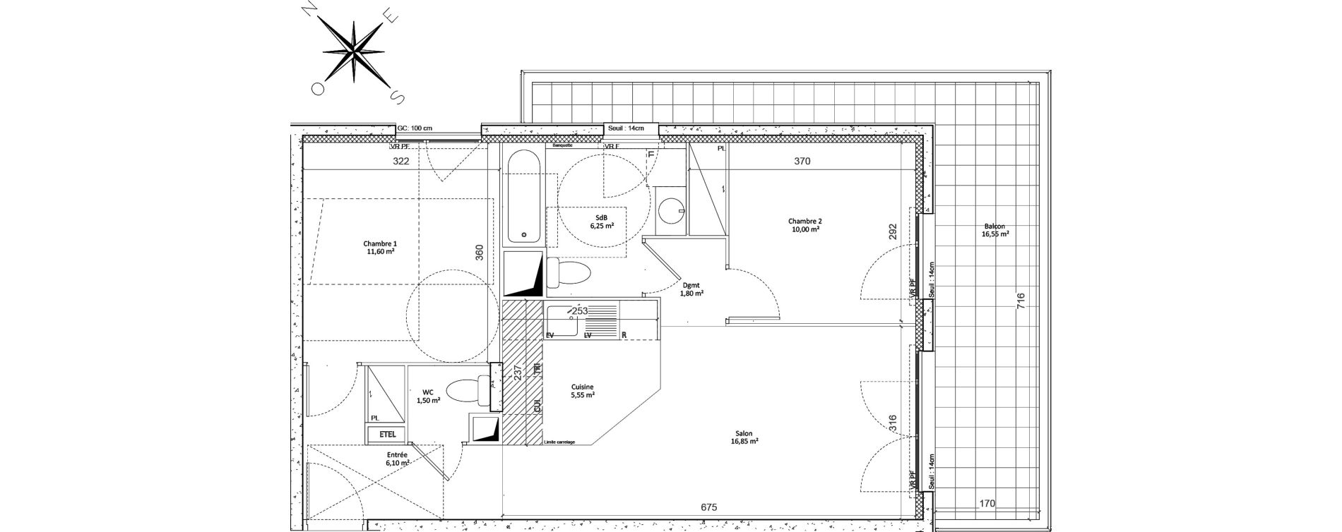 Appartement T3 de 59,65 m2 &agrave; Colombes Plateau - gr&egrave;ves - bord de seine