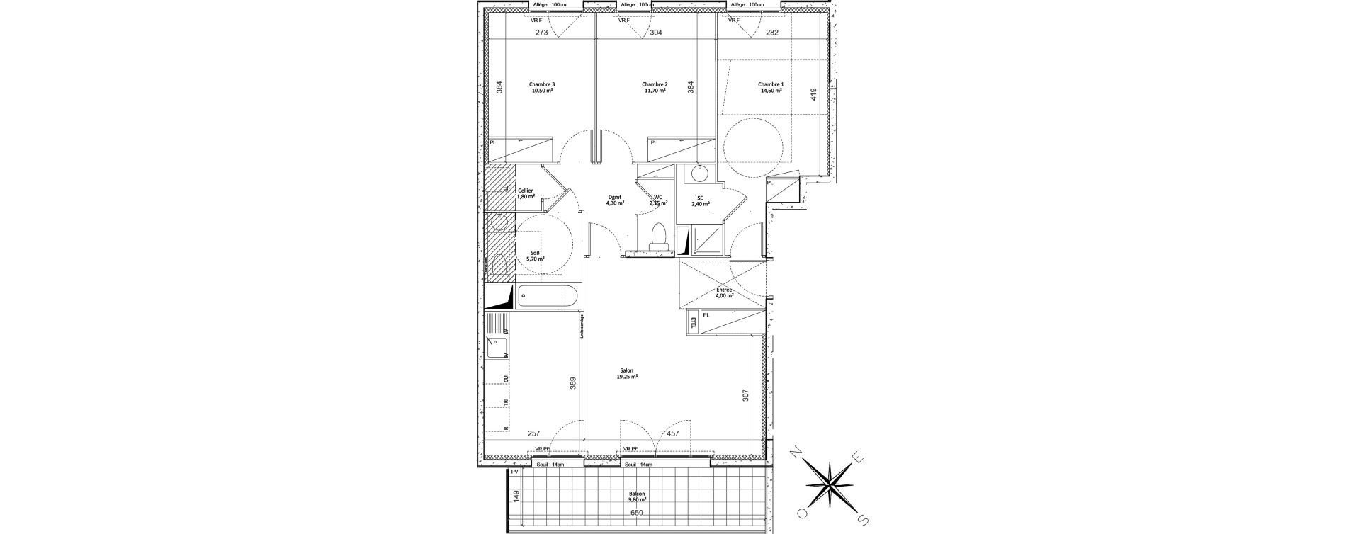 Appartement T4 de 85,90 m2 &agrave; Colombes Plateau - gr&egrave;ves - bord de seine