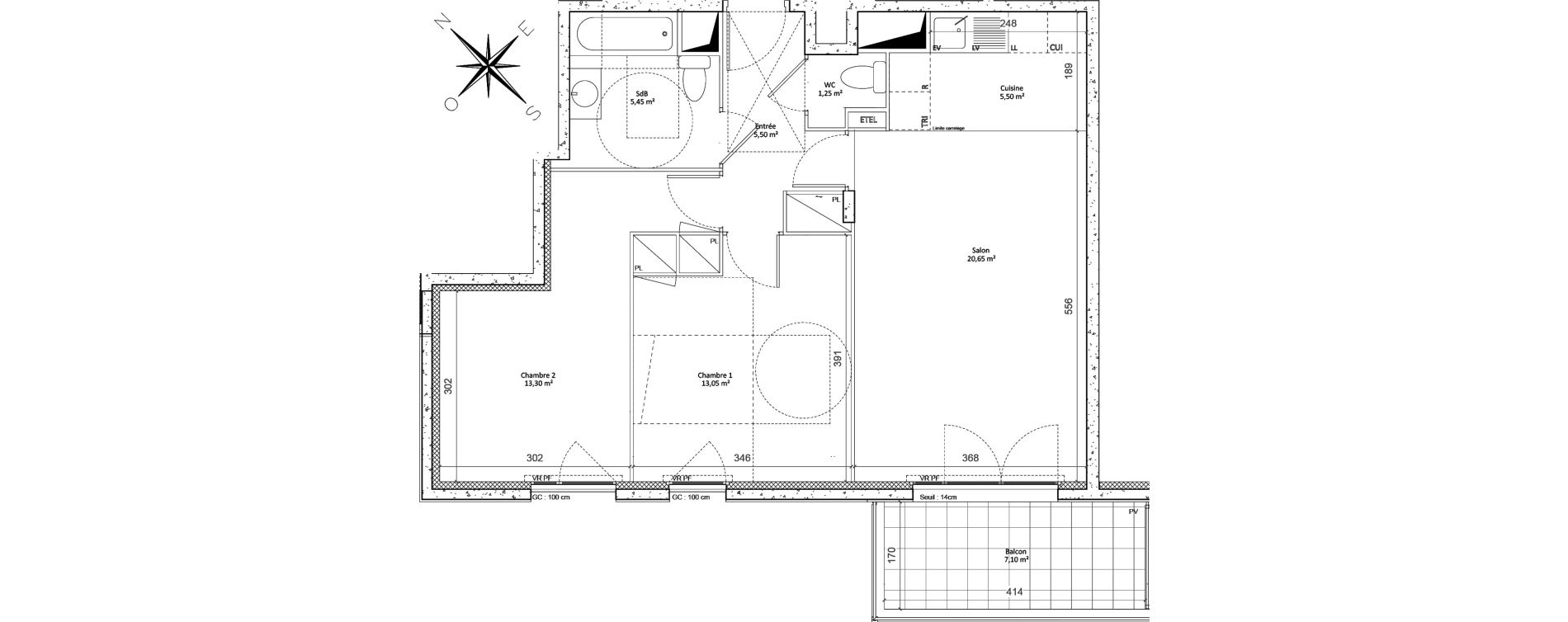 Appartement T3 de 64,70 m2 &agrave; Colombes Plateau - gr&egrave;ves - bord de seine
