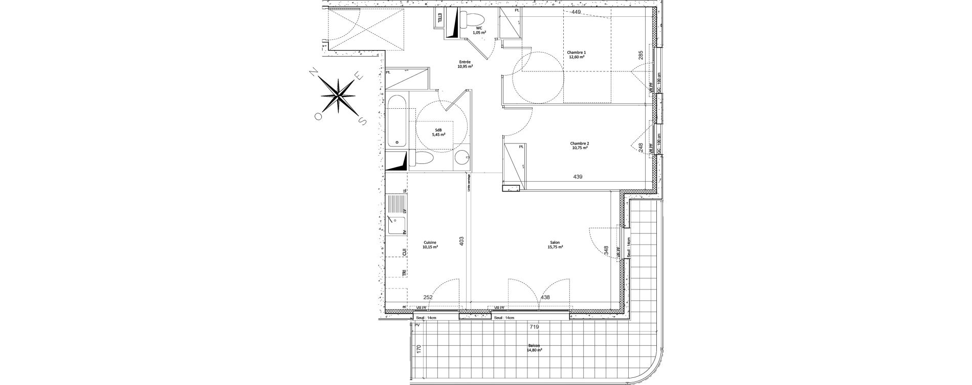 Appartement T3 de 66,70 m2 &agrave; Colombes Plateau - gr&egrave;ves - bord de seine