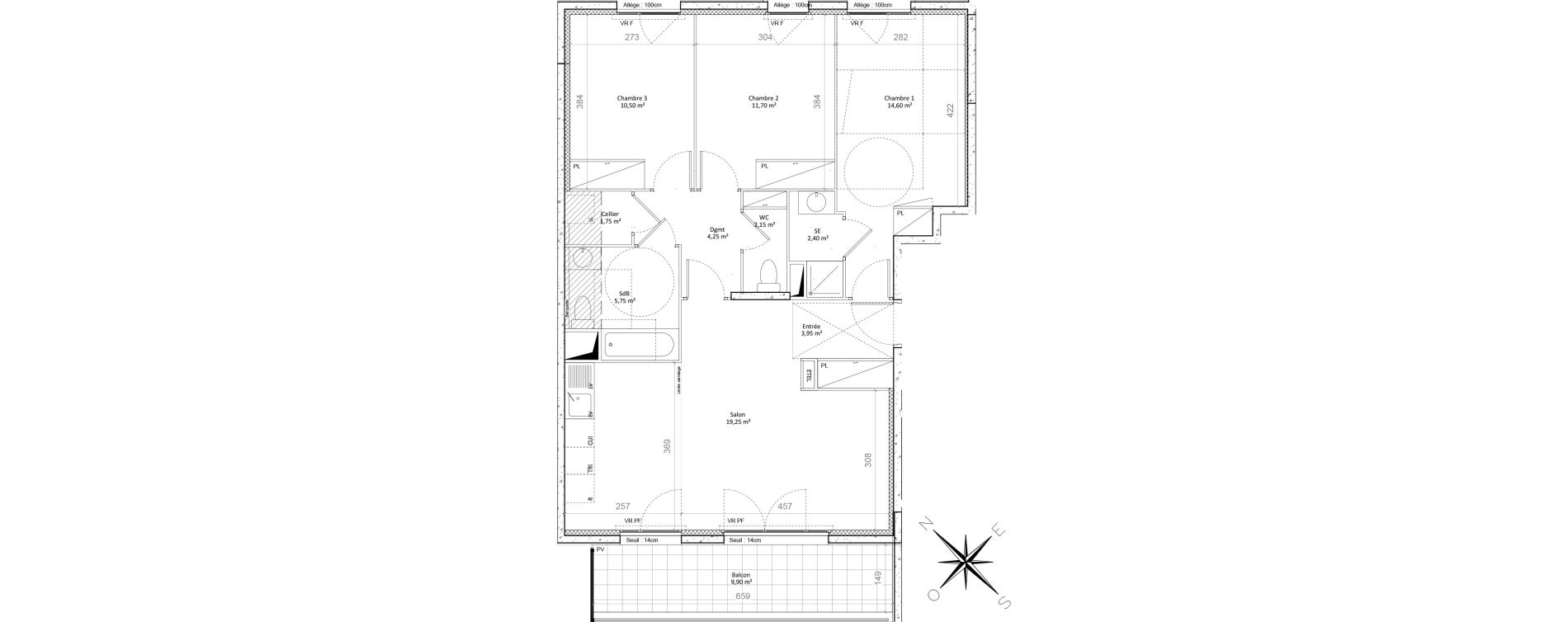 Appartement T4 de 85,80 m2 &agrave; Colombes Plateau - gr&egrave;ves - bord de seine