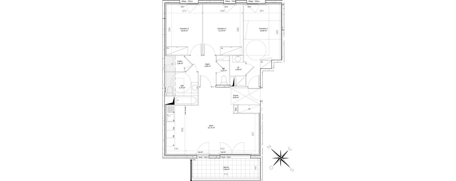 Appartement T4 de 85,45 m2 &agrave; Colombes Plateau - gr&egrave;ves - bord de seine