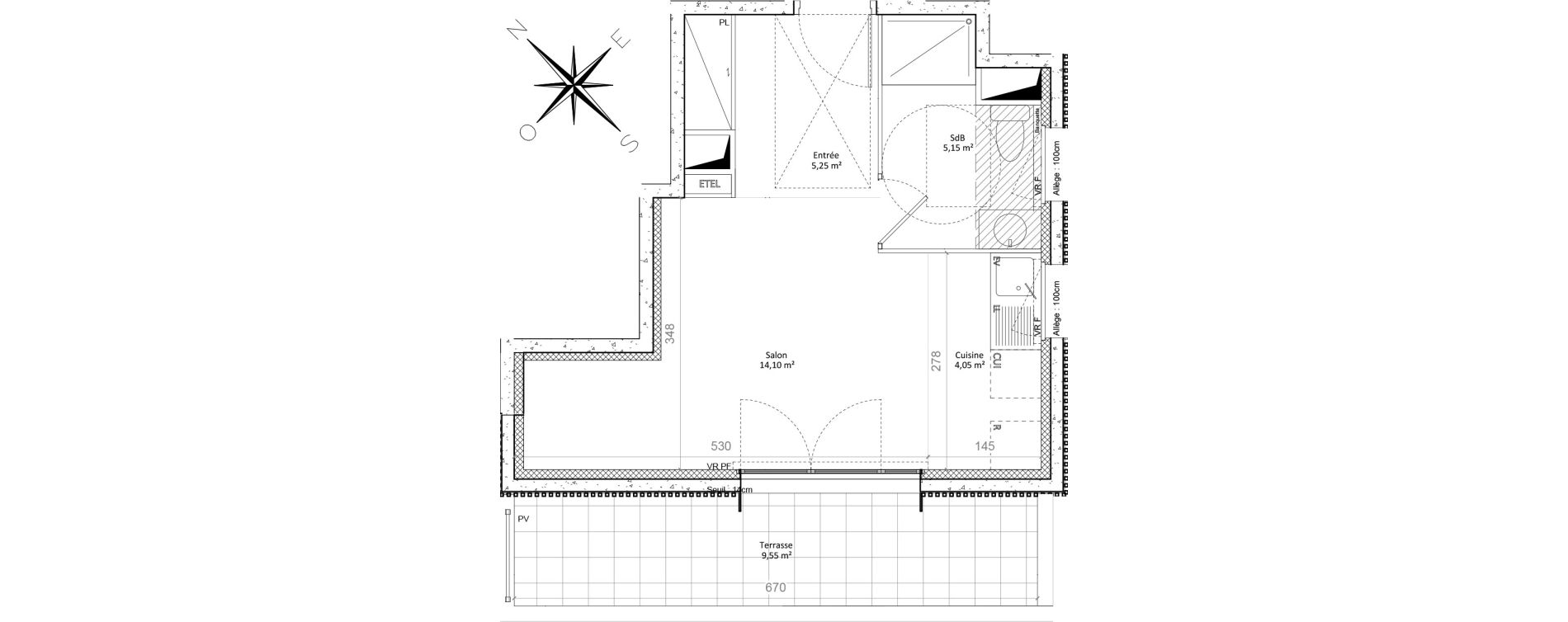 Appartement T1 de 28,55 m2 &agrave; Colombes Plateau - gr&egrave;ves - bord de seine