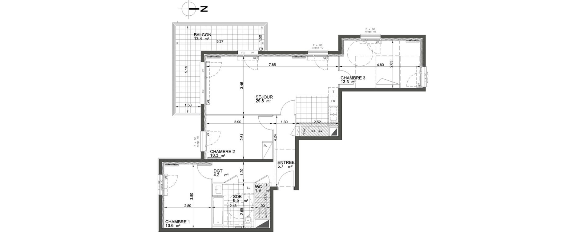 Appartement T4 de 82,30 m2 &agrave; Colombes Stade