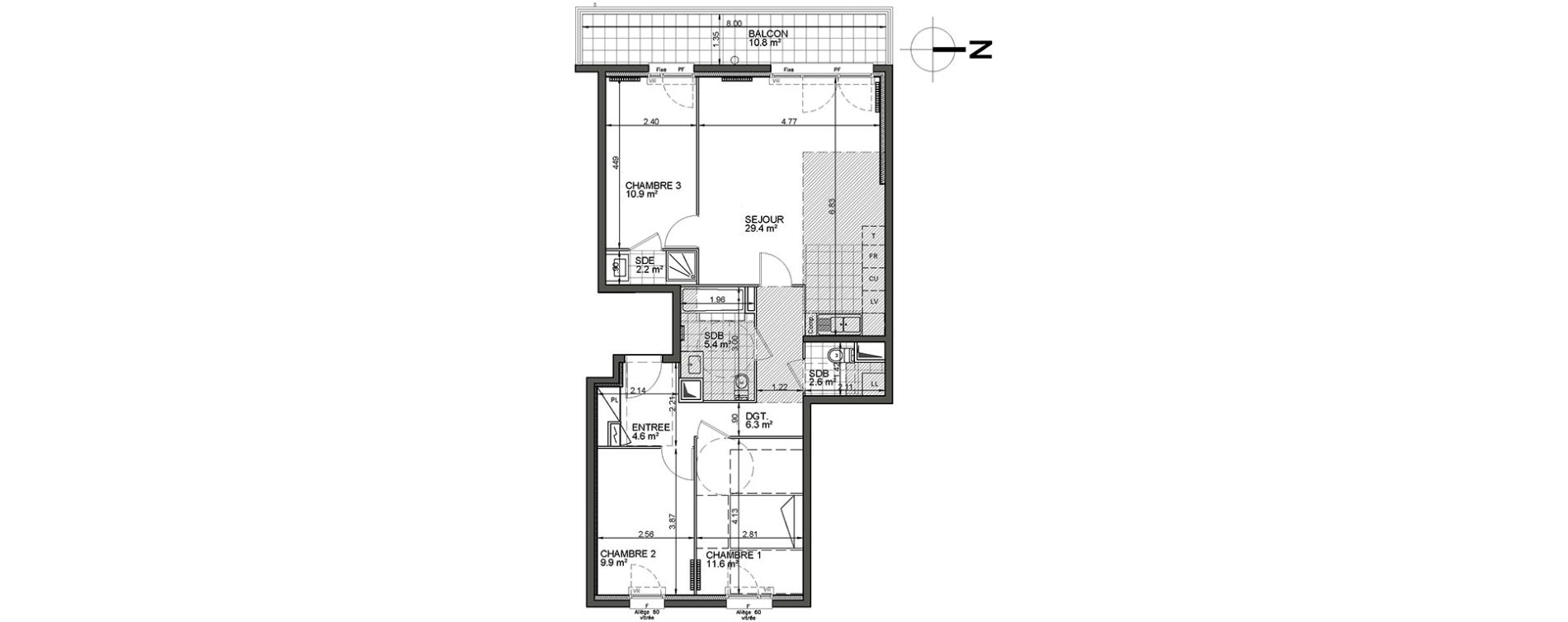 Appartement T4 de 82,90 m2 &agrave; Colombes Stade