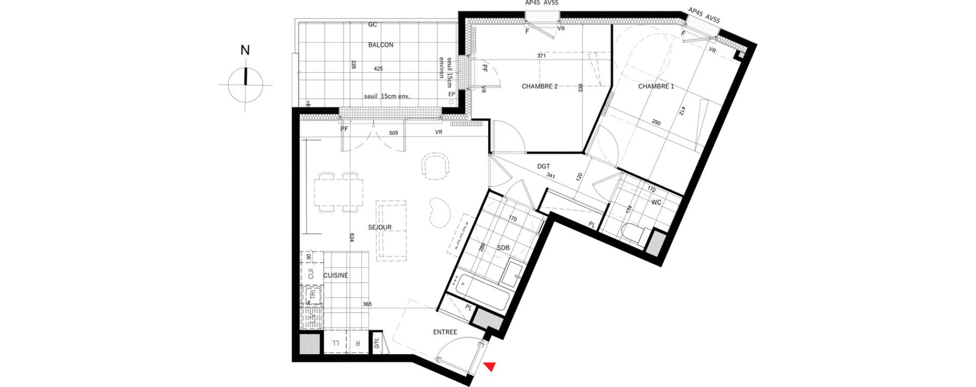 Appartement T3 de 65,20 m2 &agrave; Colombes Stade