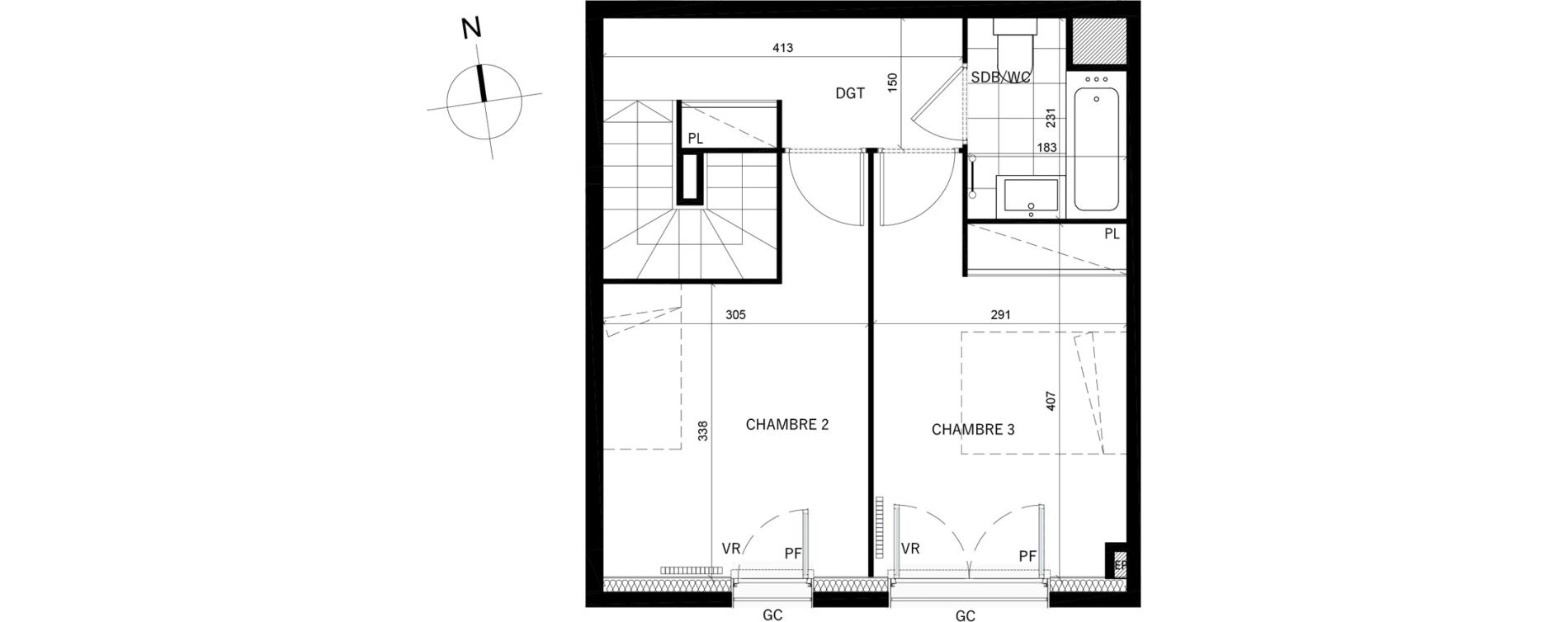 Duplex T4 de 85,90 m2 &agrave; Colombes Stade