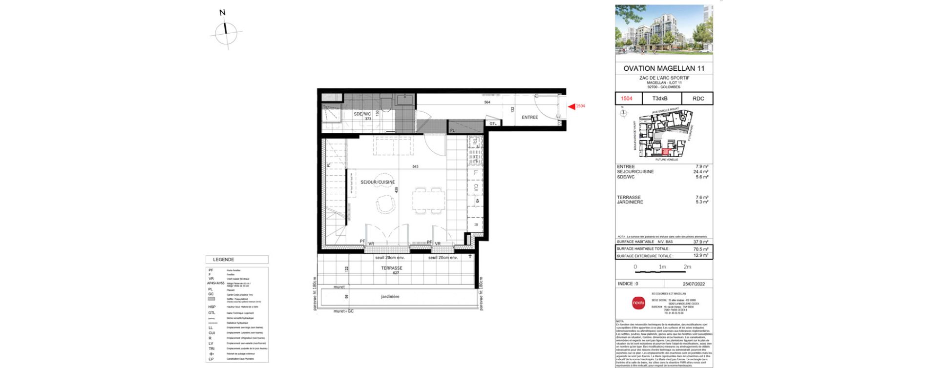 Duplex T3 de 70,50 m2 &agrave; Colombes Stade