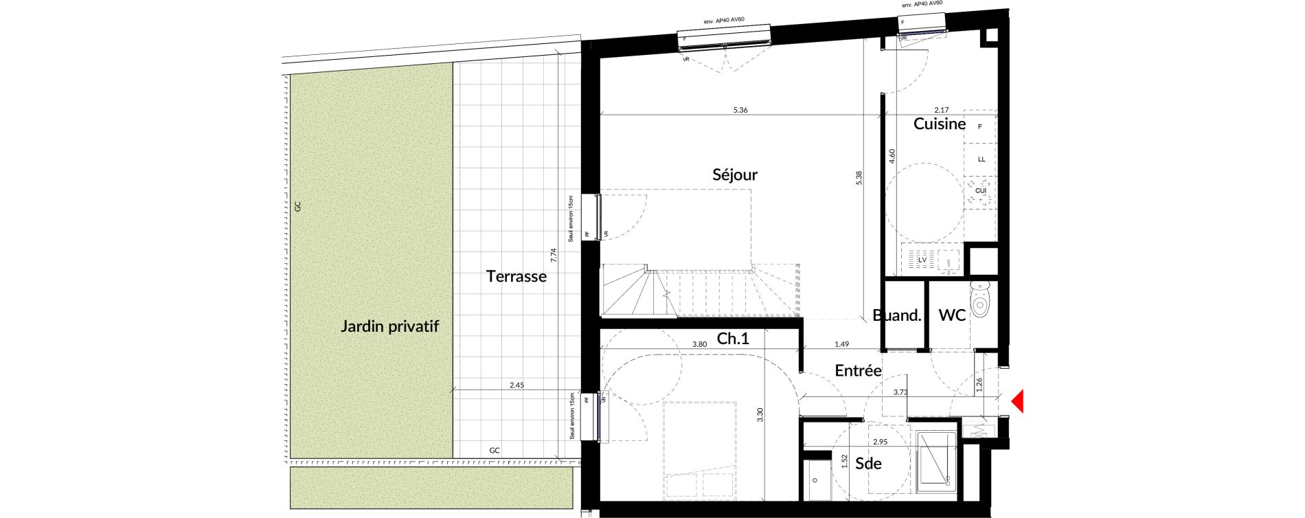 Appartement T4 de 89,40 m2 &agrave; Colombes Stade