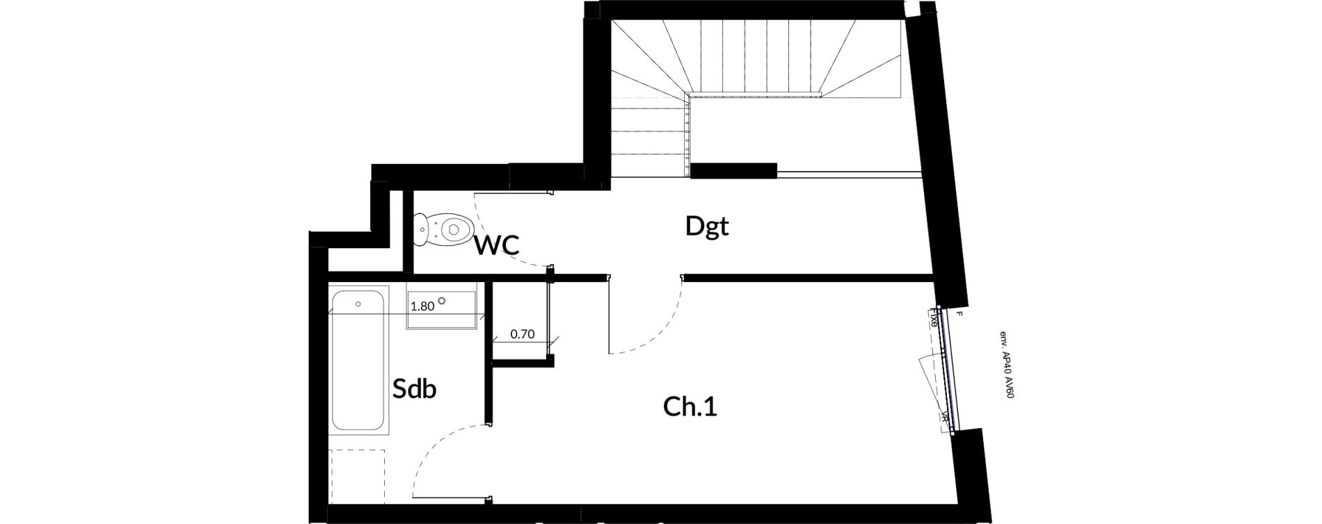 Appartement T2 de 50,90 m2 &agrave; Colombes Stade