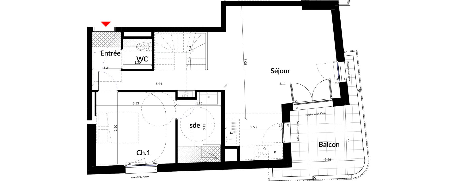 Appartement T4 de 90,50 m2 &agrave; Colombes Stade