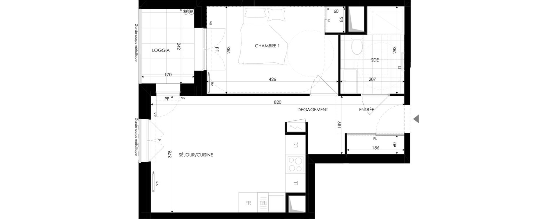 Appartement T2 de 41,24 m2 &agrave; Colombes Agent sarre