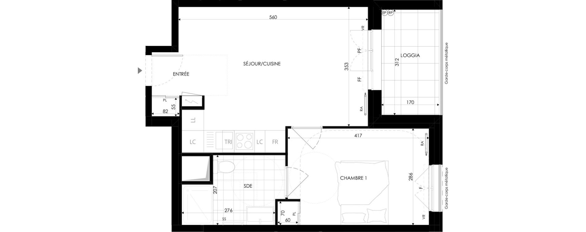 Appartement T2 de 40,60 m2 &agrave; Colombes Agent sarre