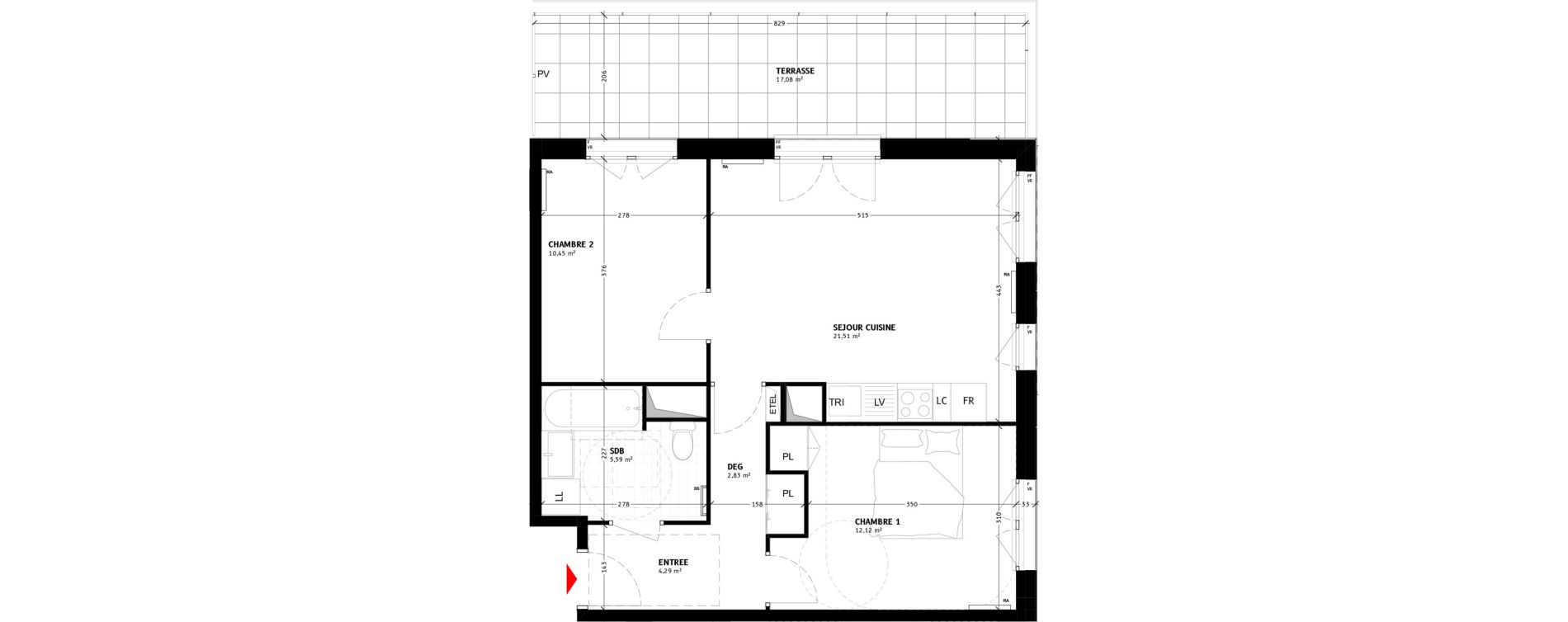 Appartement T3 de 56,79 m2 &agrave; Colombes Agent sarre