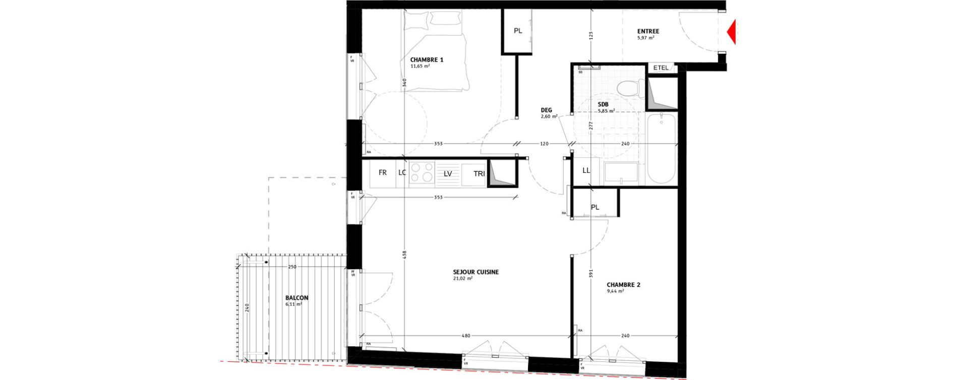 Appartement T3 de 56,53 m2 &agrave; Colombes Agent sarre