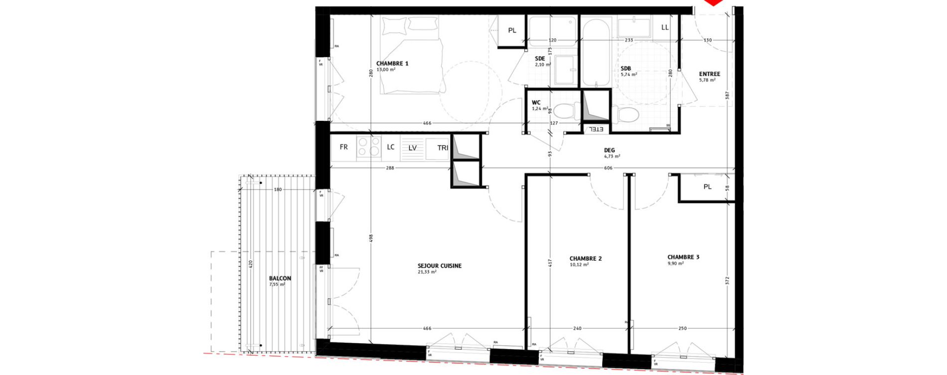 Appartement T4 de 73,94 m2 &agrave; Colombes Agent sarre