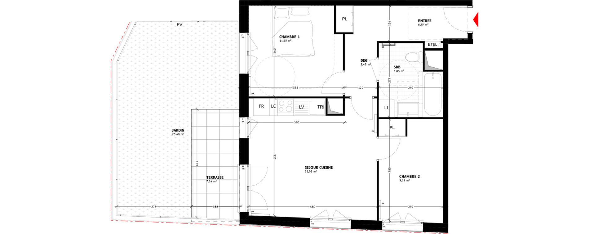 Appartement T3 de 56,54 m2 &agrave; Colombes Agent sarre