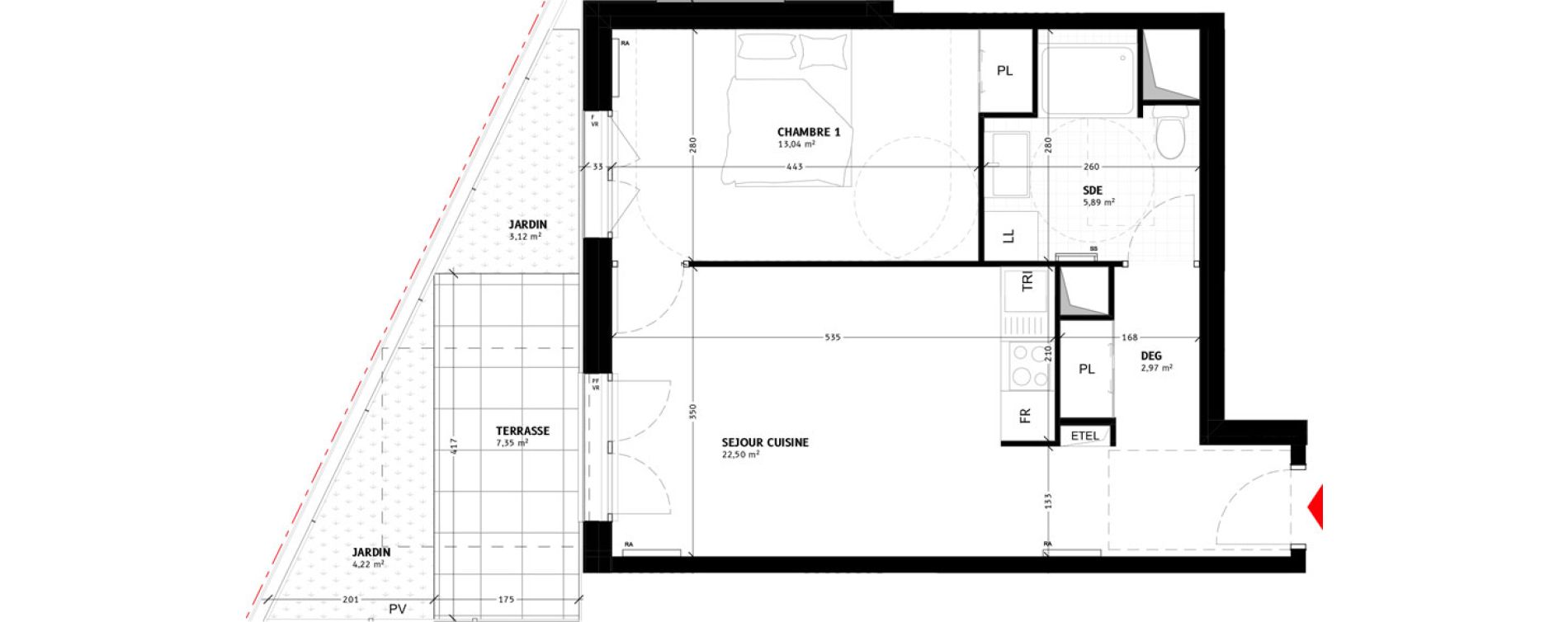 Appartement T2 de 44,40 m2 &agrave; Colombes Agent sarre