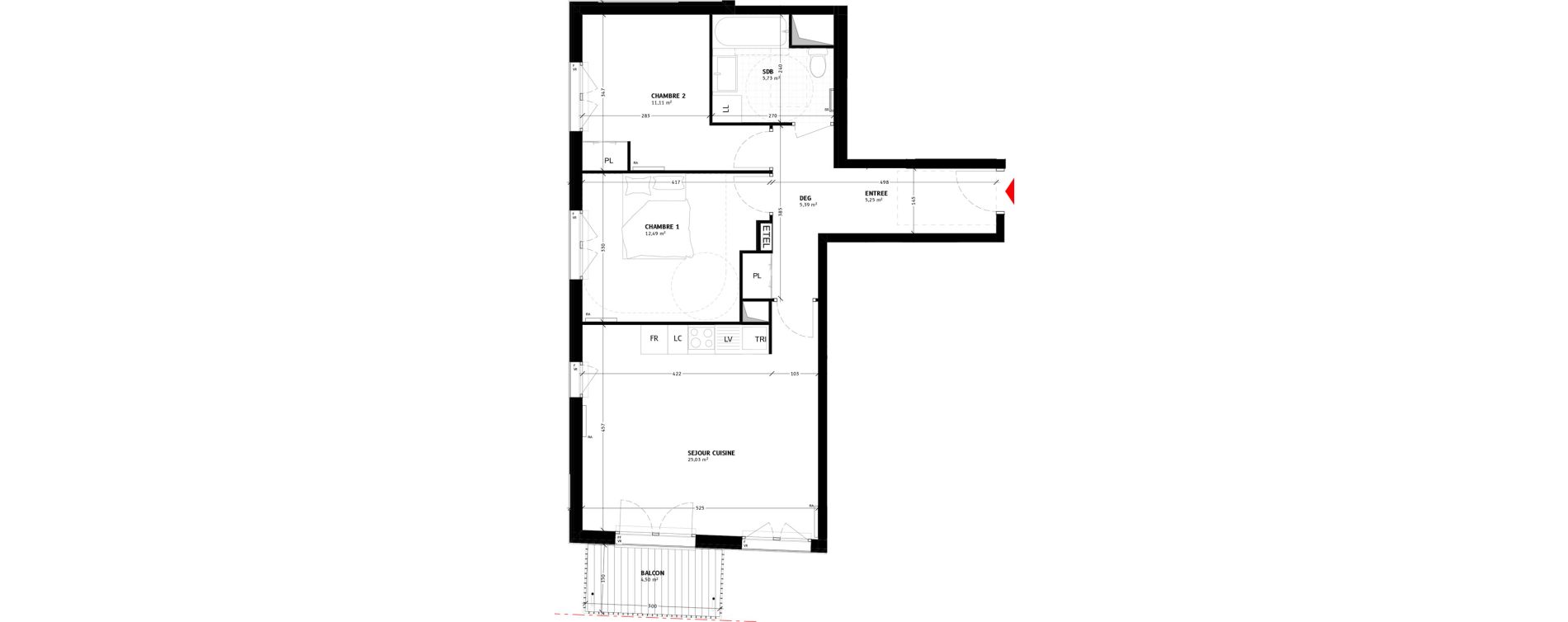 Appartement T3 de 65,00 m2 &agrave; Colombes Agent sarre