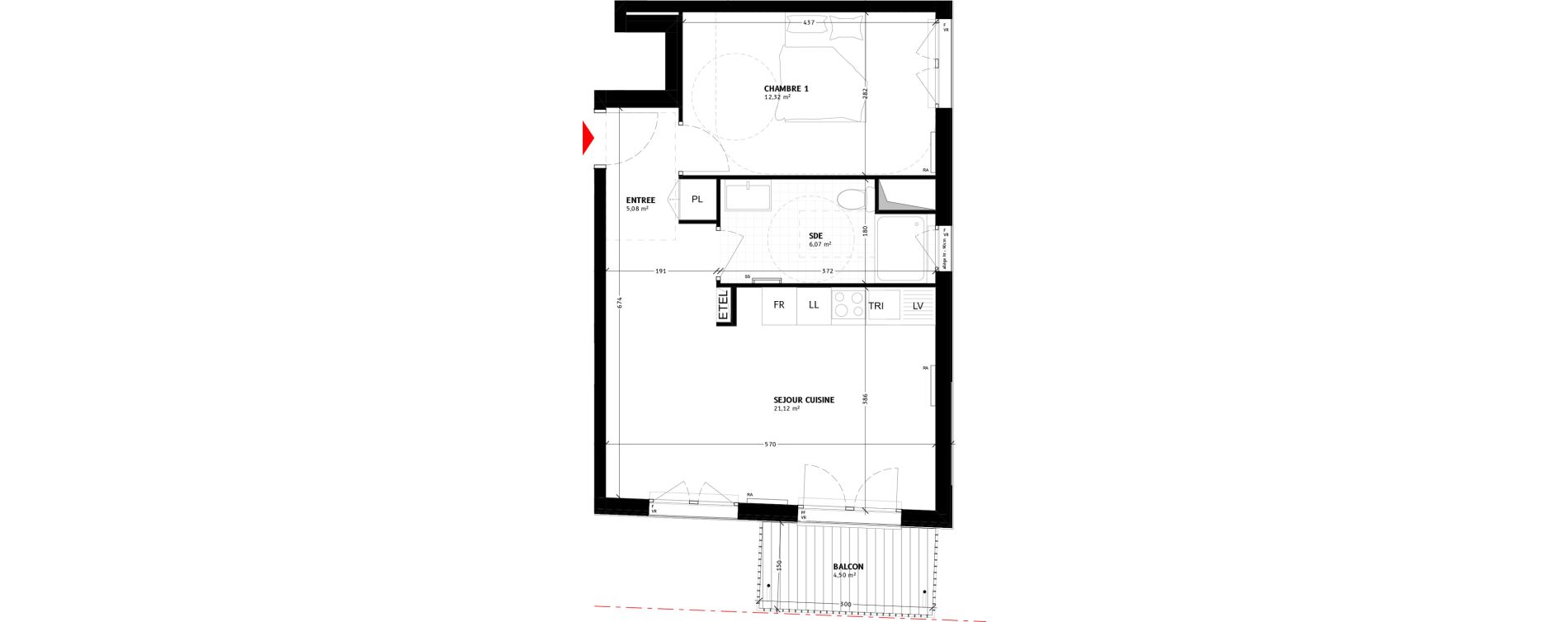 Appartement T2 de 44,59 m2 &agrave; Colombes Agent sarre