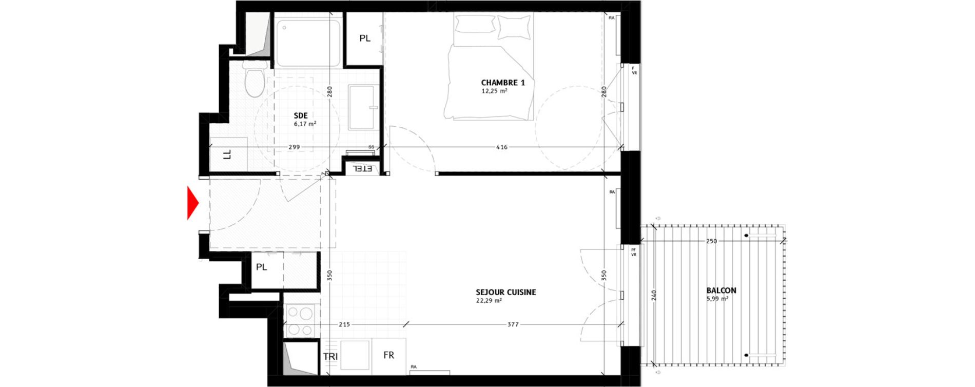 Appartement T2 de 40,71 m2 &agrave; Colombes Agent sarre