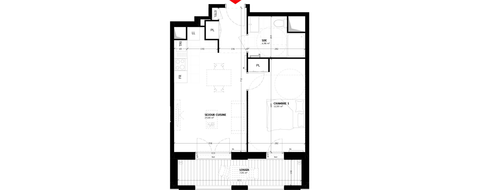 Appartement T2 de 40,91 m2 &agrave; Colombes Agent sarre