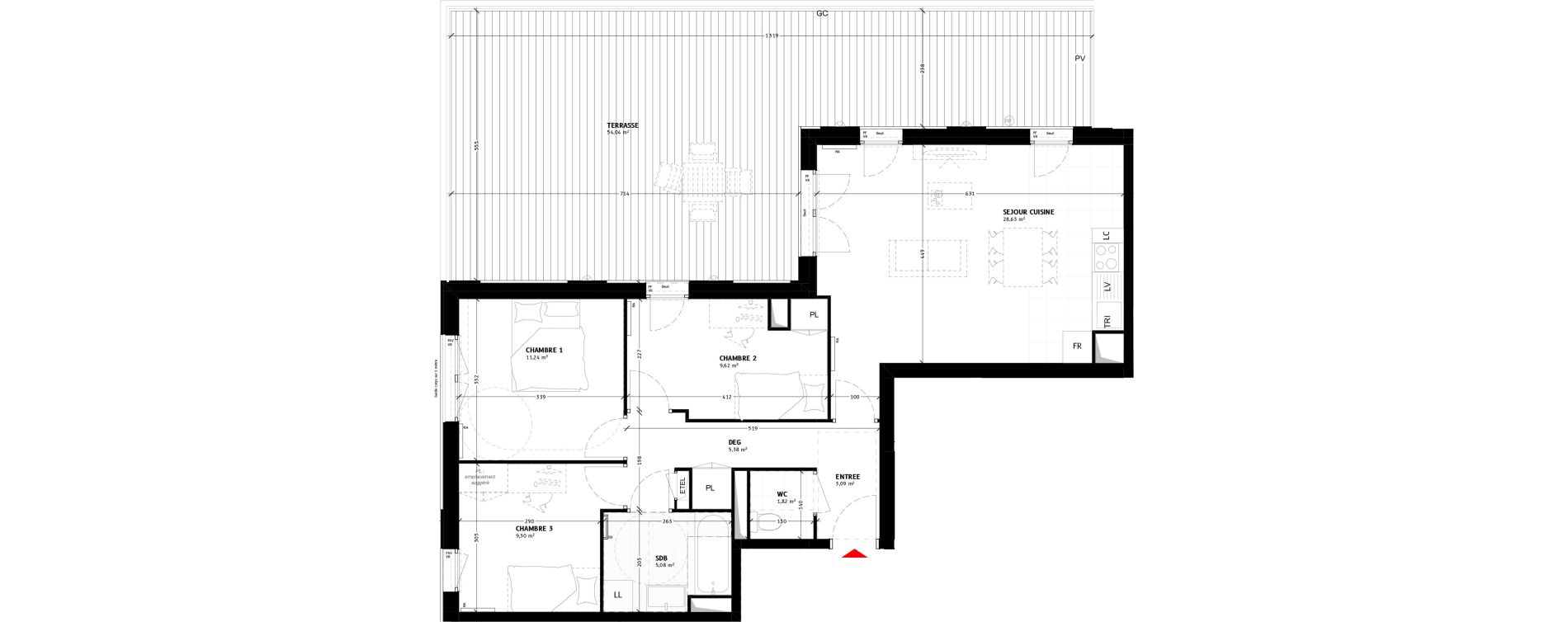 Appartement T4 de 74,16 m2 &agrave; Colombes Agent sarre