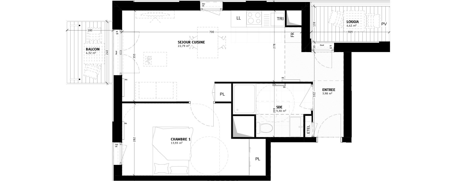 Appartement T2 de 46,00 m2 &agrave; Colombes Agent sarre