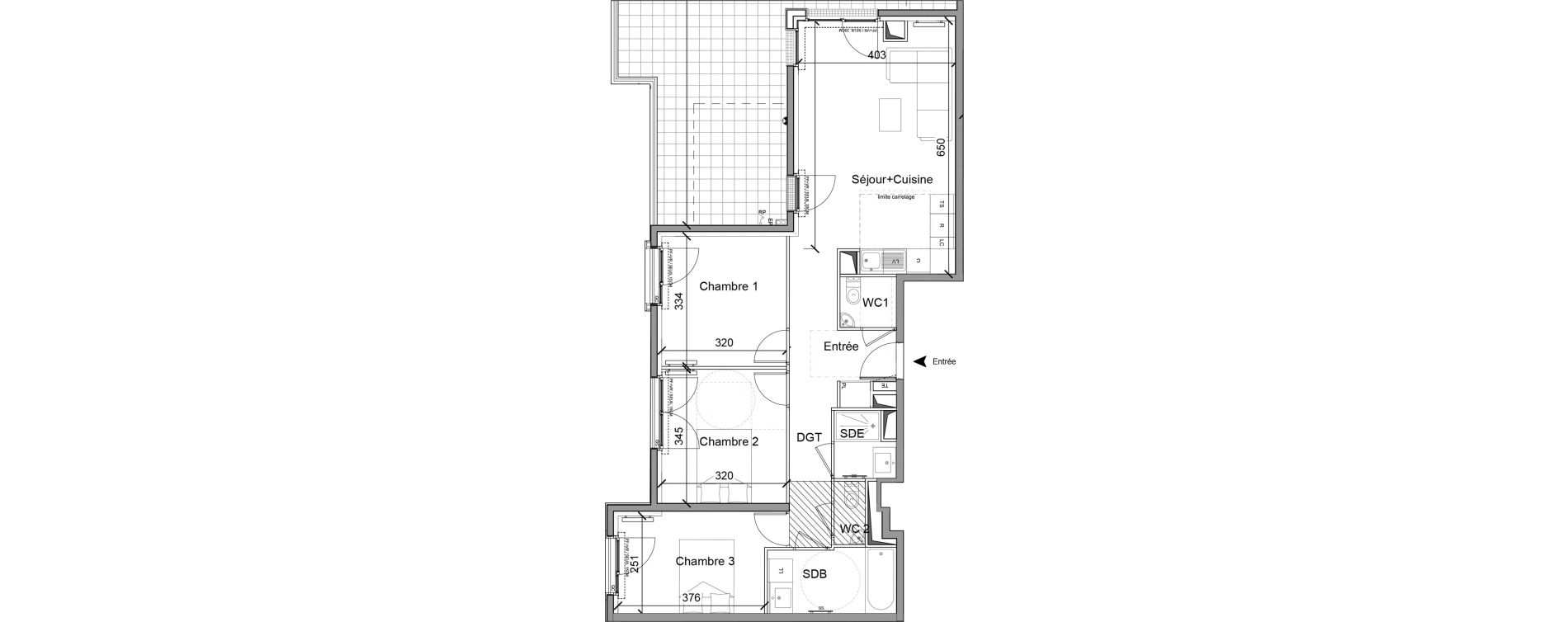Appartement T4 de 79,53 m2 &agrave; Colombes Charles de gaulle sud victor basch