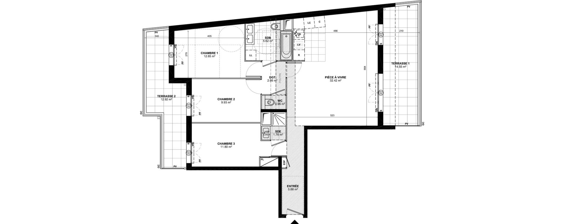 Appartement T4 de 83,68 m2 &agrave; Colombes Centre