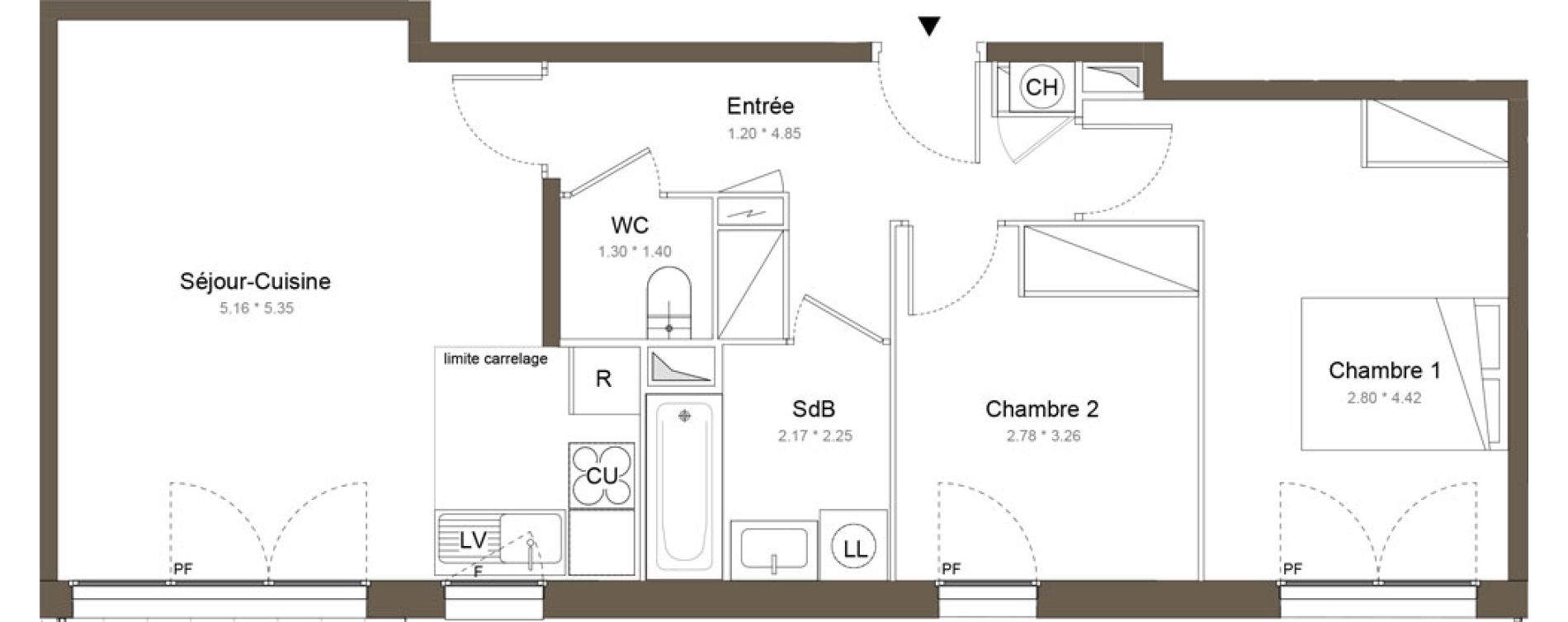 Appartement T3 de 61,60 m2 &agrave; Colombes Gabriel p&eacute;ri - estiennes d orves