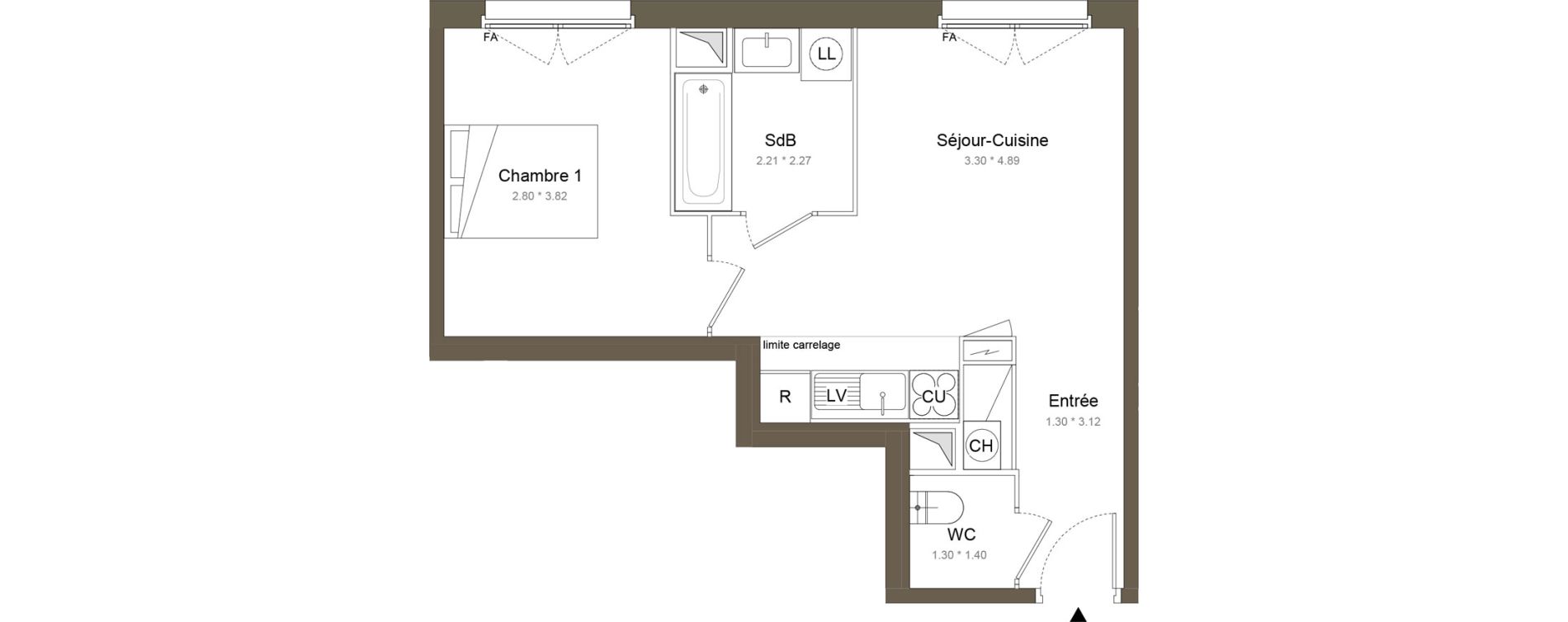 Appartement T2 de 40,70 m2 &agrave; Colombes Gabriel p&eacute;ri - estiennes d orves