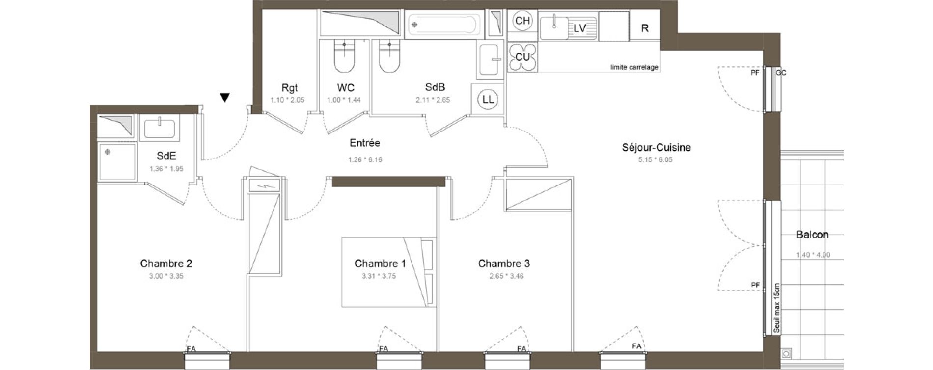 Appartement T4 de 79,19 m2 &agrave; Colombes Gabriel p&eacute;ri - estiennes d orves