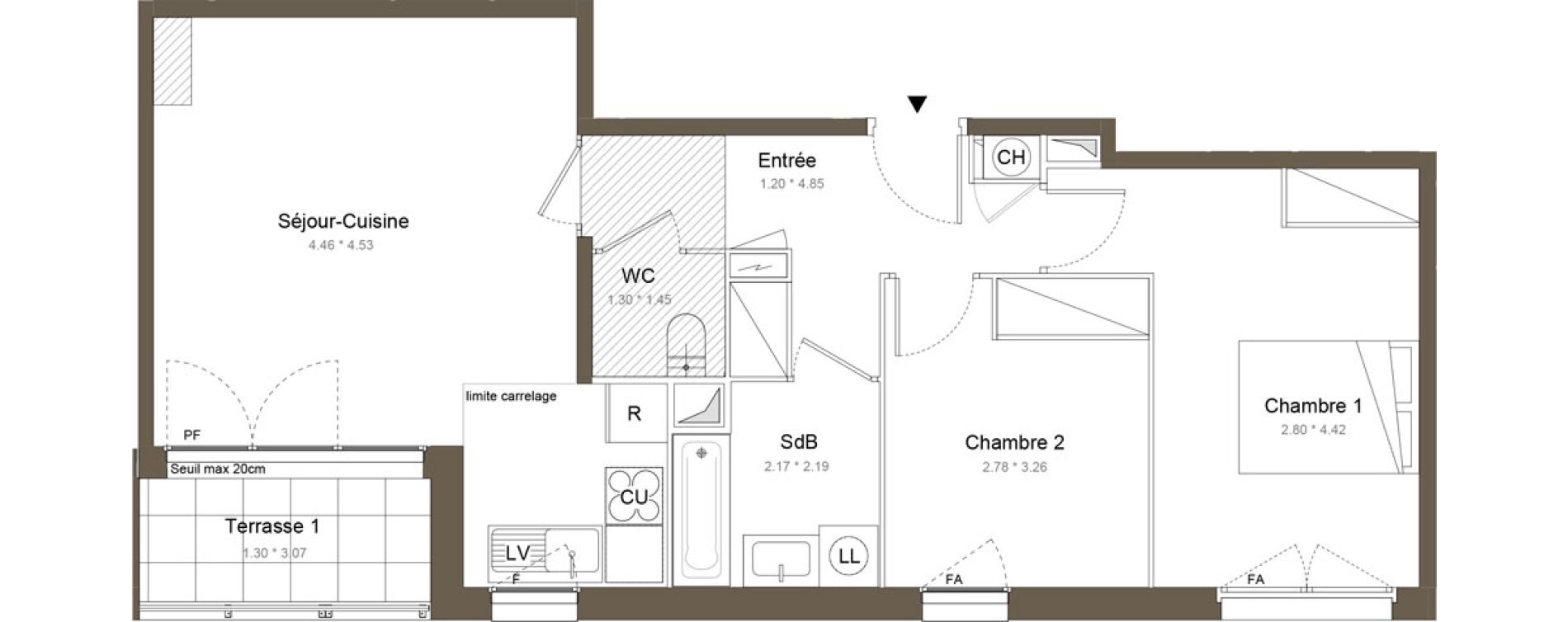 Appartement T3 de 61,02 m2 &agrave; Colombes Gabriel p&eacute;ri - estiennes d orves