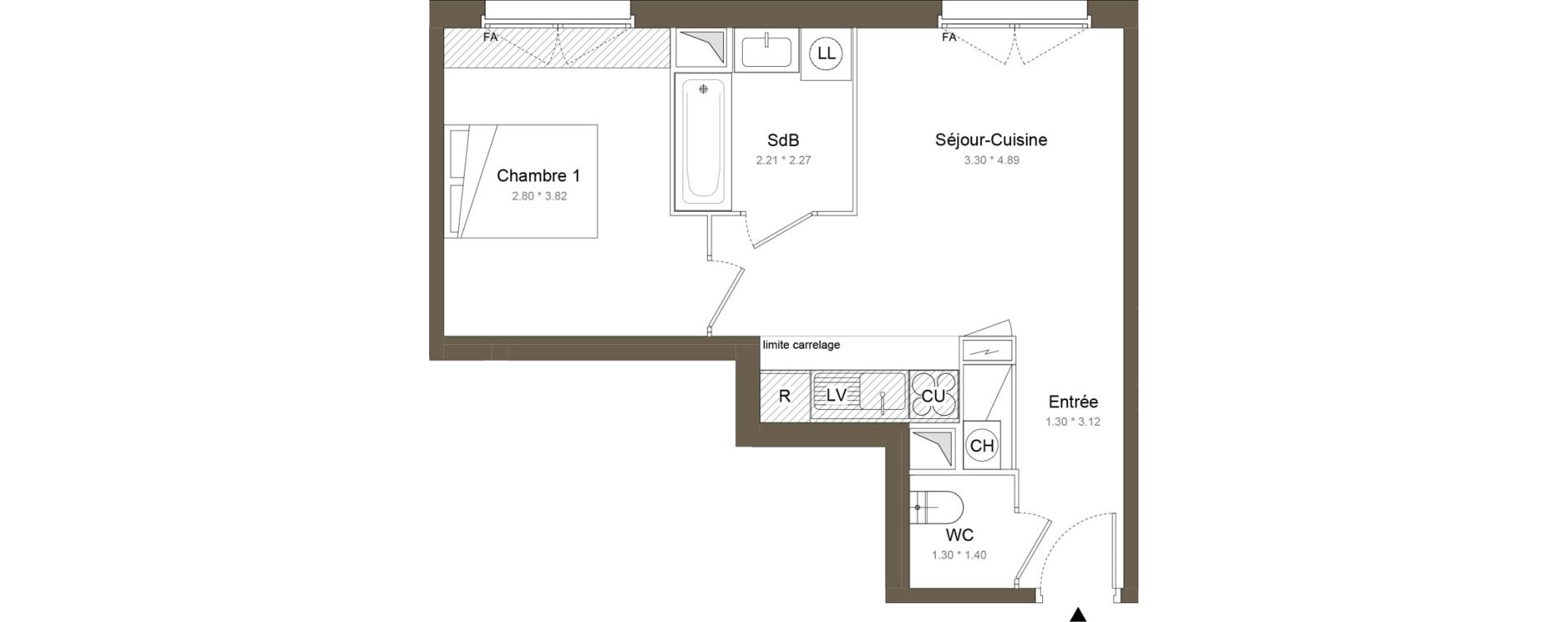 Appartement T2 de 40,70 m2 &agrave; Colombes Gabriel p&eacute;ri - estiennes d orves