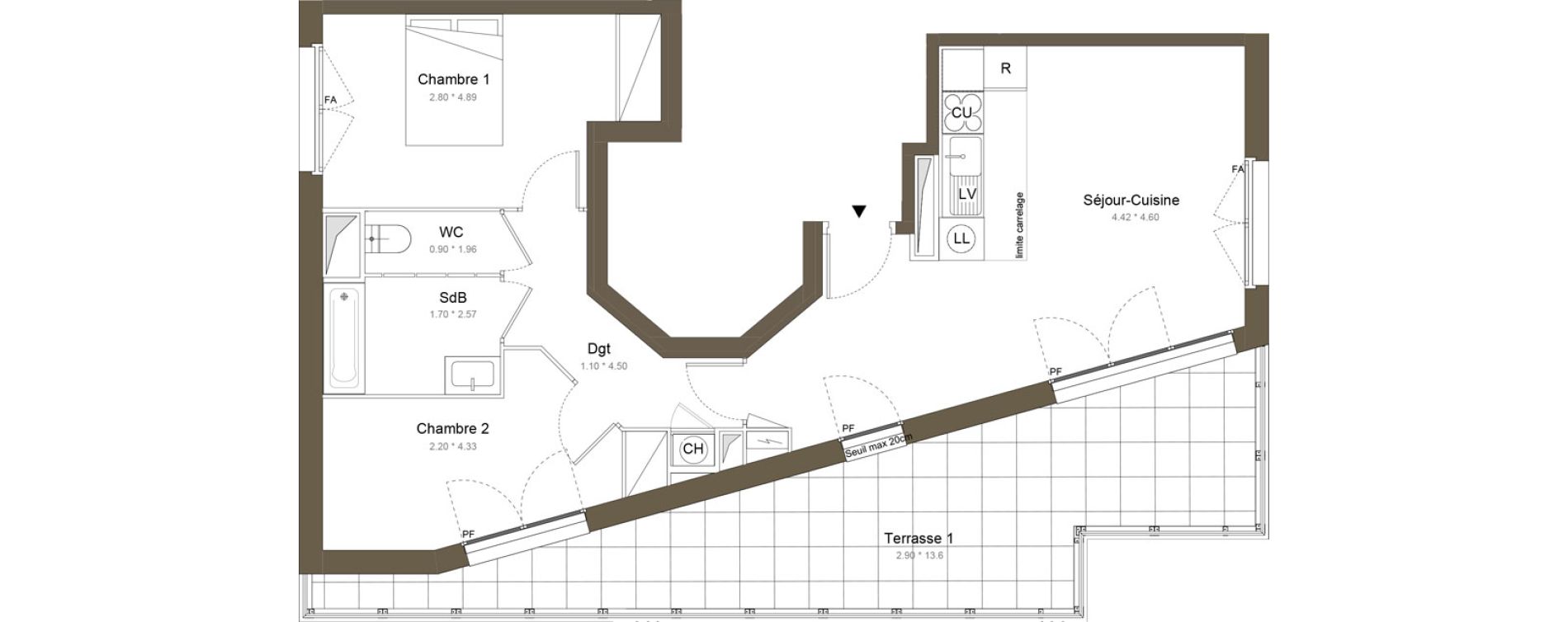 Appartement T3 de 60,41 m2 &agrave; Colombes Gabriel p&eacute;ri - estiennes d orves