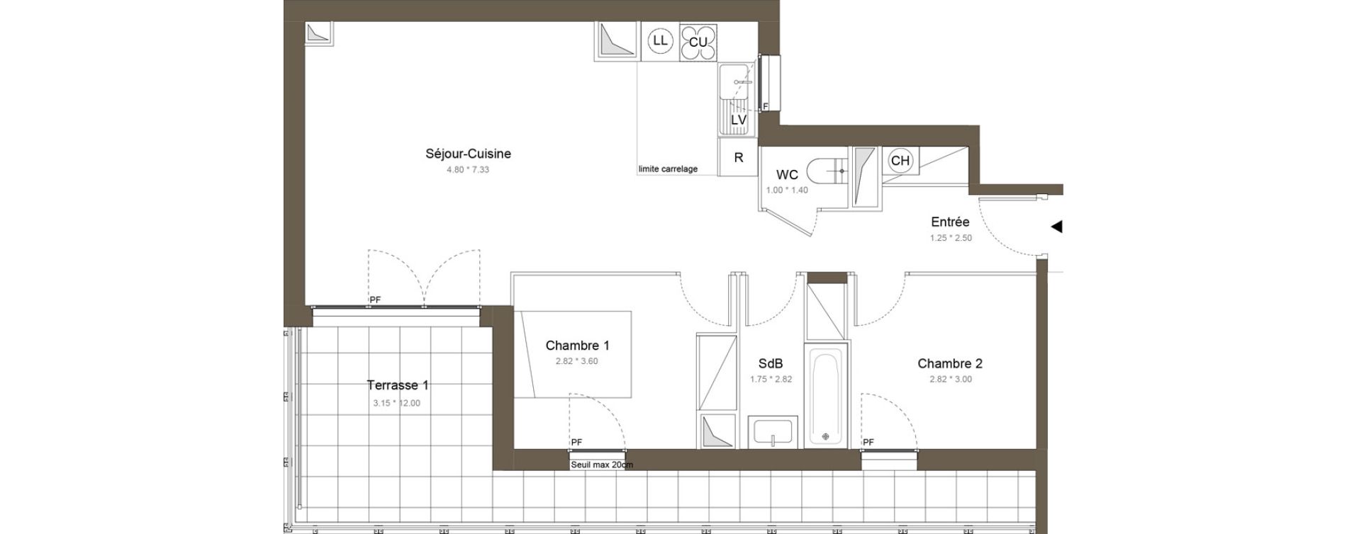 Appartement T3 de 61,43 m2 &agrave; Colombes Gabriel p&eacute;ri - estiennes d orves