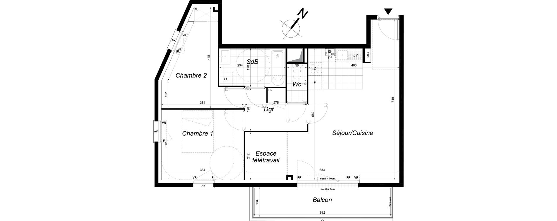 Appartement T3 de 62,90 m2 &agrave; Colombes Gabriel p&eacute;ri - estiennes d orves