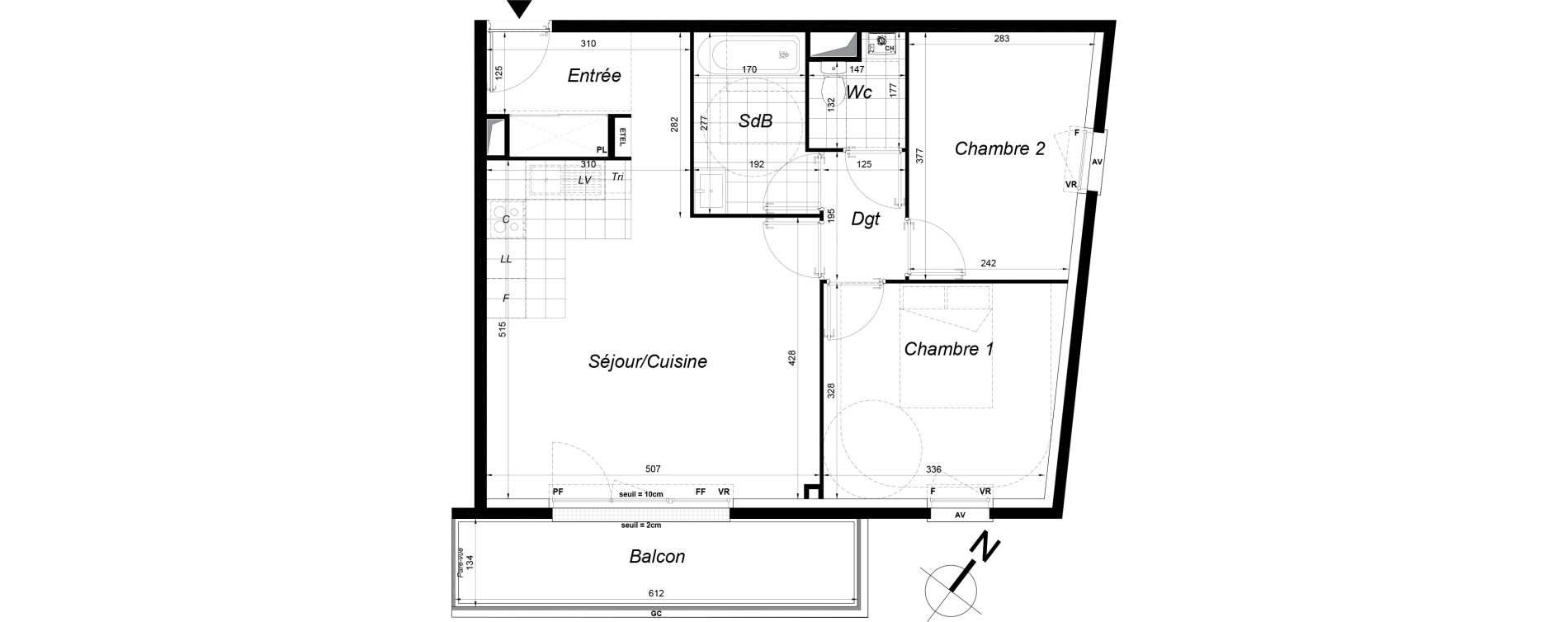 Appartement T3 de 60,95 m2 &agrave; Colombes Gabriel p&eacute;ri - estiennes d orves