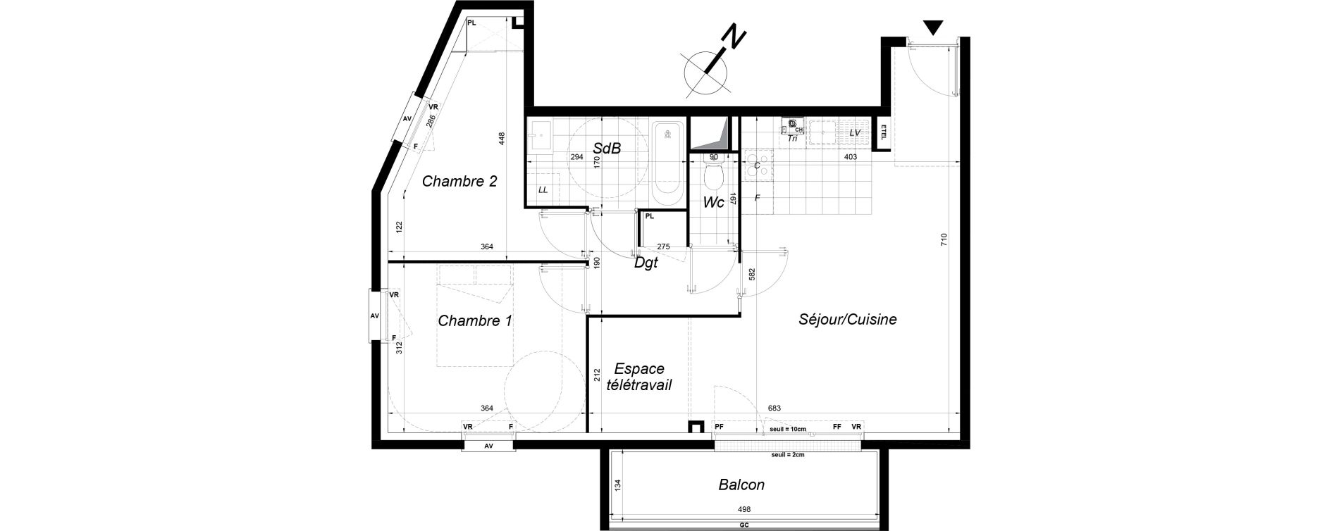 Appartement T3 de 62,90 m2 &agrave; Colombes Gabriel p&eacute;ri - estiennes d orves