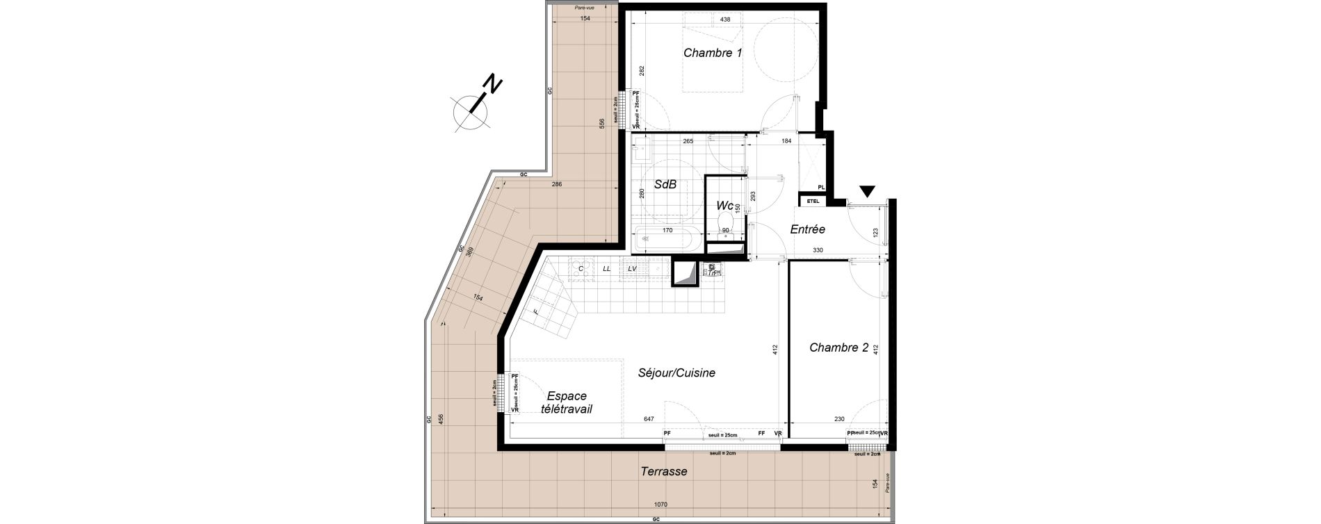 Appartement T3 de 61,60 m2 &agrave; Colombes Gabriel p&eacute;ri - estiennes d orves