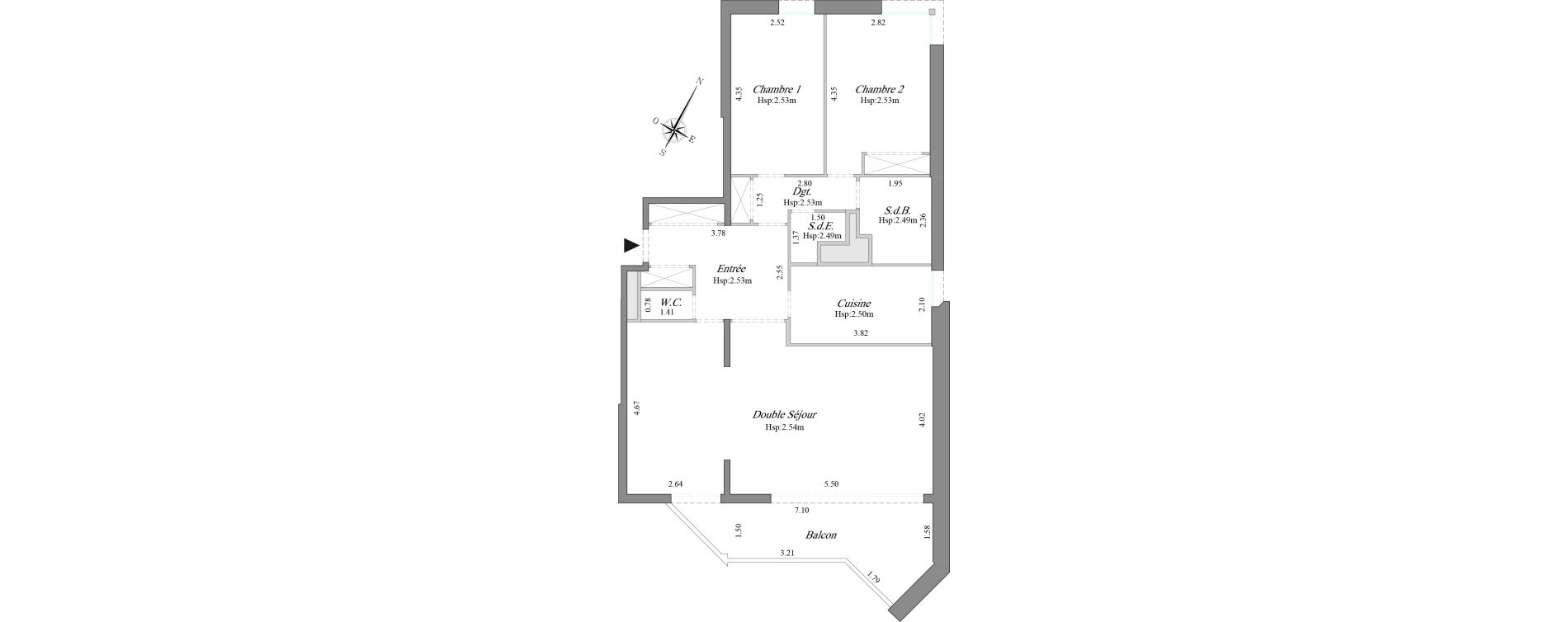 Appartement T3 de 86,85 m2 &agrave; Courbevoie B&eacute;con