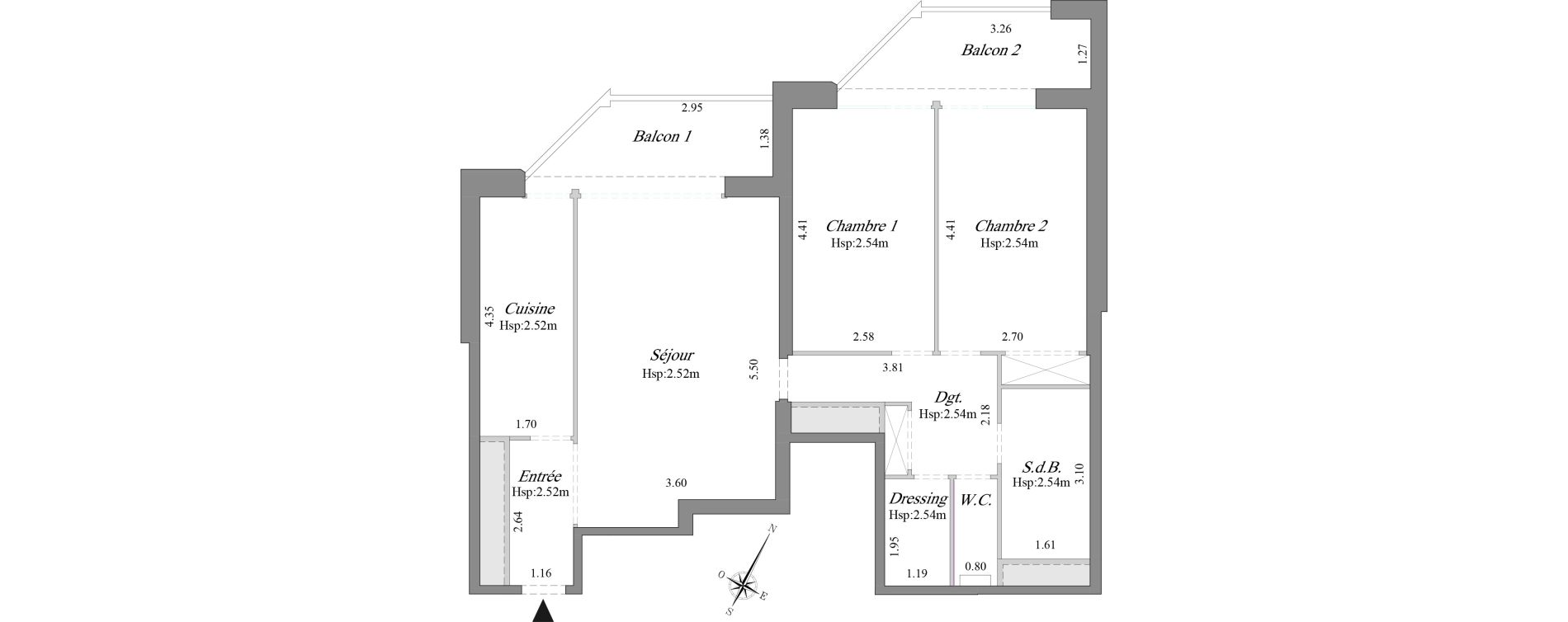Appartement T3 de 70,15 m2 &agrave; Courbevoie B&eacute;con