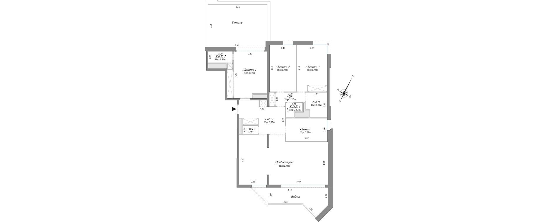 Appartement T4 de 104,90 m2 &agrave; Courbevoie B&eacute;con