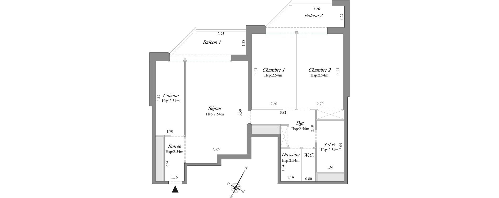 Appartement T3 de 70,10 m2 &agrave; Courbevoie B&eacute;con