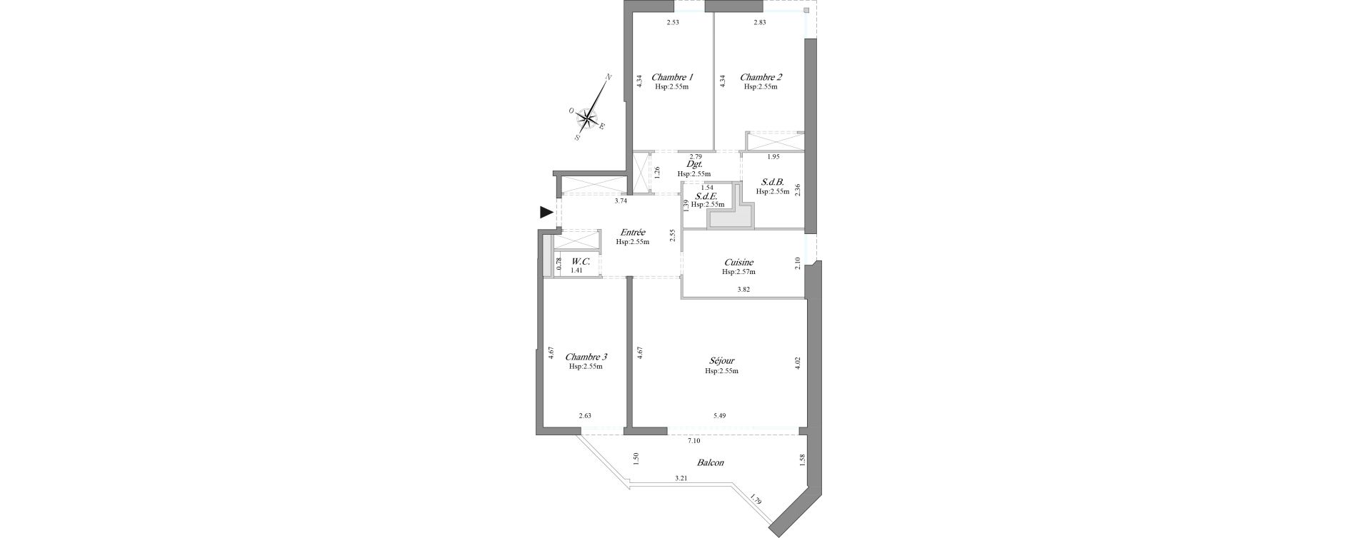Appartement T4 de 86,40 m2 &agrave; Courbevoie B&eacute;con